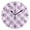 Black, variant on Lilac-white Plaid Pattern Round Wall Clock Silent Analog Battery Operated Black Pointer Home Decor 9.84" Diameter