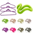 thumbnail image 2 of 40 Uds. Ganchos de terciopelo para conector de percha de ropa, minisoportes de ganchos para percha de ropa flocado, antideslizantes para ahorrar espacio (Color aleatorio), 2 of 5