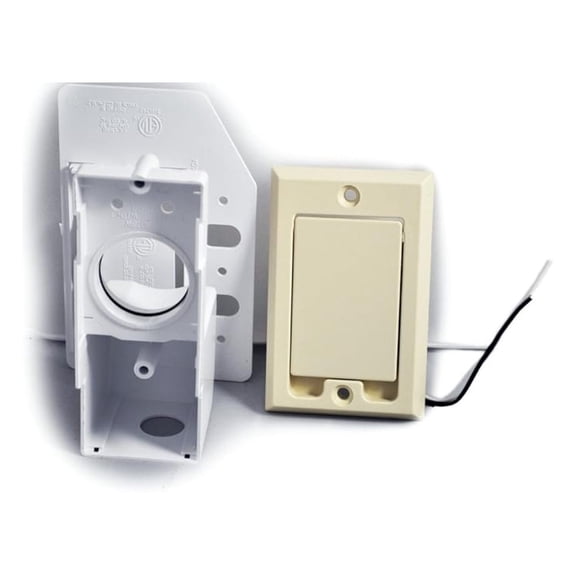 Central Vacuum Inlet Kit with 110V Receptacle - Beige, Dual Voltage Central Vacuum Wall Mount for Hose Connection, Square Door Inlet for Whole House Cleaning