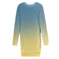 thumbnail image 2 of Ovafbau Women Fall Long Sleeve Prited Midi Dress Women's Print Crewneck Long Sleeve Dress Fall Dresses, 2 of 5