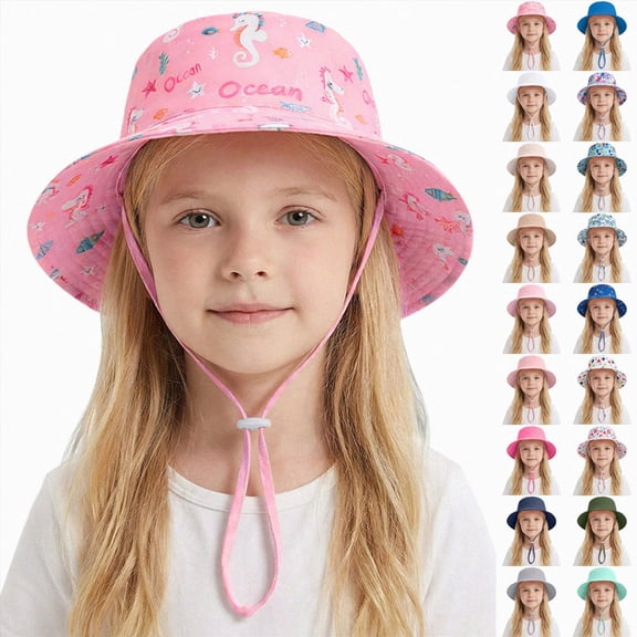 Quealent Kids Sun Hat UPF50 Sun Protection Bucket Hat Toddler Summer Beach Play Hats with Neck Flap for Boys Girls 6-12 Months 12-24 Months 2t 3t 4t 5t 6t 7t 8t 9t Children 3-6 Years