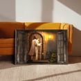 thumbnail image 3 of Jesus Knocking on Door Canvas Wall Art (Spiritual Invitation Tone) Ready to Hang for Living Room, 3 of 8