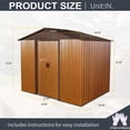thumbnail image 2 of CarButler 8x6ft Metal Outdoor Storage Shed with Lockable Sliding Doors for Garden Backyard Patio Lawn Coffee, 2 of 7