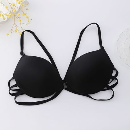 LLYWEY Non Wire Bras for Women on Sale Daisy Bras Older Women Ladies Convertible Bra Style-1091 Women s Plus Padded Bra Feature Adult Female Bralette Sports Bras Black 36B