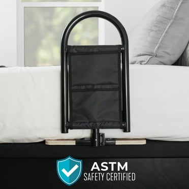 Stander BedCane, Adult Bed Rail and Support Handle, Bedside Safety Elderly Stand Assist with Organizer Pouch, ASTM Safety Approved Bedrail