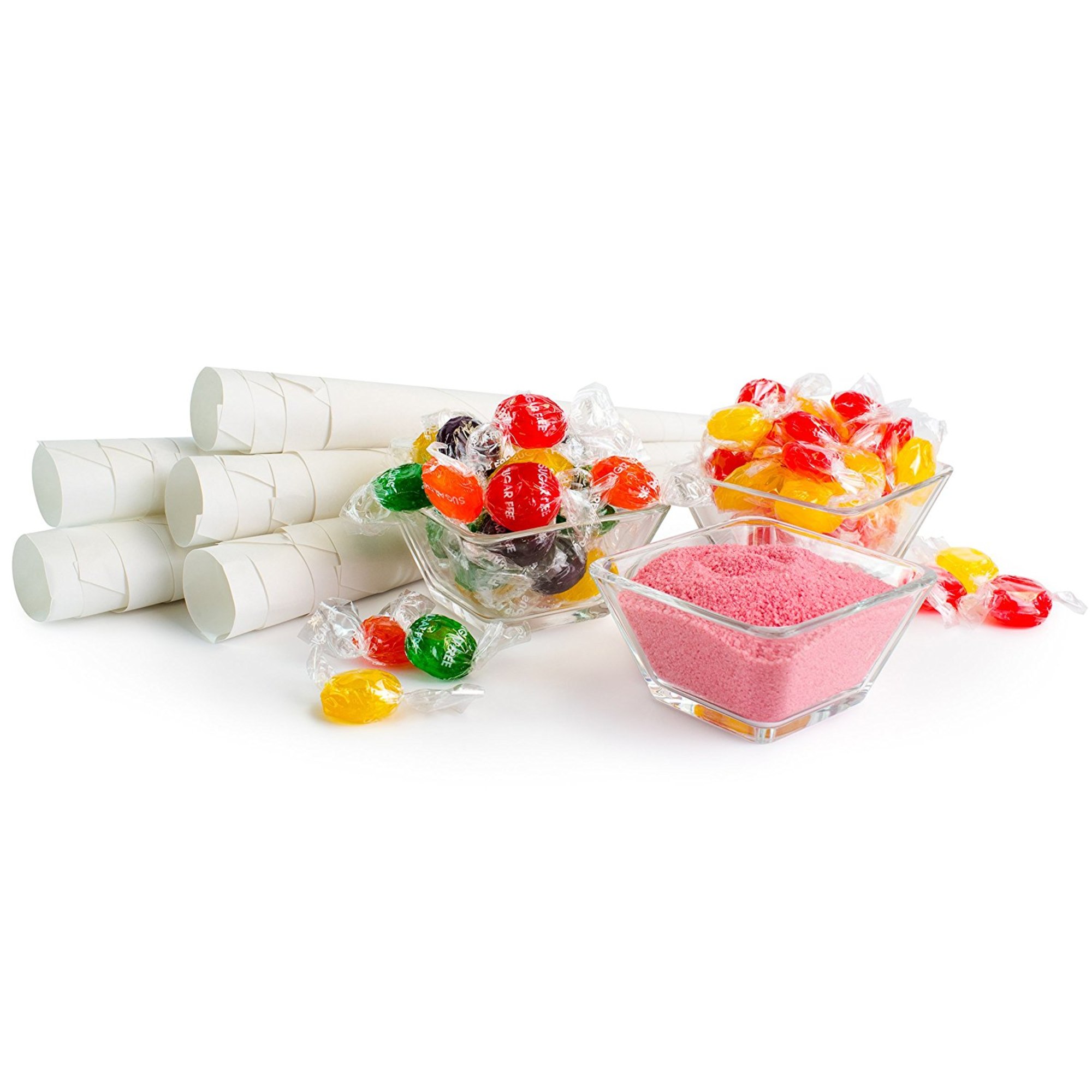 Nostalgia HCK800 Hard & Sugar-Free Candy Cotton Candy Party Kit, 60 Candies, Flossing Sugar, 24 Paper Cones - image 2 of 3