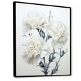 thumbnail image 2 of Designart "Black And White Simplistic Carnations I" Carnations Floater Framed Canvas Wall Art, 2 of 5