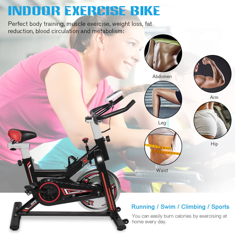 Details about   Stationary Exercise Bike Bicycle Cycling LED Display Cardio Fitness Bike Home 
