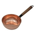 thumbnail image 3 of kowaku Copper Pot Soup Pot Copper Butter Warmer Wood Handle Multifunctional Sauce Pan Stockpot for Household Kitchen Camping Cooking Flat Bottom, 3 of 9