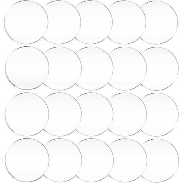 20Pcs 2 Inch Clear Acrylic Sheets Transparent Acrylic Circles Round Acrylic  Blank Discs for Picture Painting Crafts, 2mm Thickness 2 Inch 