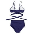 thumbnail image 6 of Sakmal Two Piece Sets Womens Swimsuits Blue Bikinis Twist Front High Waisted Bathing Suits Triangle Push Up Swimsuit Sets, 6 of 6