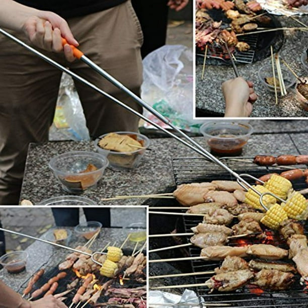 Lot de 25 brochettes Kabob pour griller 30,5 cm de long – Brochettes de  barbecue en métal plat en acier inoxydable Shish Kebob Sticks 