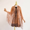 thumbnail image 4 of Lace Floral Shawls and Wraps for Women Evening Formal Dresses Wedding Bridal Shawl Scarf Ginger One Size, 4 of 6