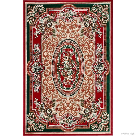Allstar Rugs Allstar Woven Traditional Persian Floral Design Rug 7' 0" x 5' 2" 5' x 8'