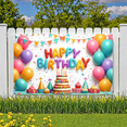 thumbnail image 5 of Colorful Design Happy Birthday Banner Cake Decoration Balloon Decoration Celebration Backdrop for Birthday Party Kids Celebration Indoor Party, 5 of 8