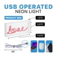 thumbnail image 5 of Love 11.88" X 5.88" Contemporary Glam Acrylic Box USB Operated LED Neon Light, Red, 5 of 7