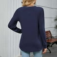 thumbnail image 2 of vdgthytj Long Sleeve Shirts for Women Trendy V Neck Pleated Tunic Tops Ladies Going out Dressy Blouses, 2 of 8