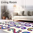 thumbnail image 2 of ODIKA 4'x6' Machine Washable Non-Slip Area Rug, Playful Numerals Knowledge Adventure Featuring Counting High Traffic Rug, Red, 694939, 2 of 7