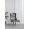 thumbnail image 4 of K-LIVING FILA GREY-COLORED TUFTED VELVET CHAIRS WITH STAINLESS STEEL LEGS & STURDY BACK HANDLE (2 CHAIRS), 4 of 5