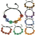 thumbnail image 2 of Granjero Gordo Pulsera de cuentas hecha a mano, pulsera con hebilla de seguridad de piedra natural de colores, pulsera con hebilla de seguridad tejida a mano, azul, 2 of 5