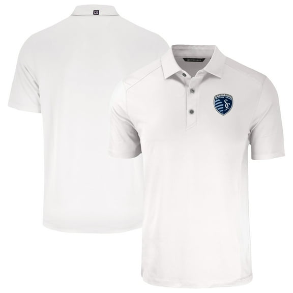 Men's-Cutter & Buck  White Sporting Kansas City Big & Tall Forge Eco Stretch Recycled Polo