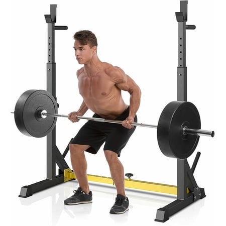 Increkid Adjustable Squat Rack Bench Press Rack Weight Lifting Barbell Rack Stand, 570 lbs
