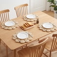 thumbnail image 3 of Farmhouse Placemats Set of 4 Round Placemats for Dining Table Decor Indoor Outdoor Washable Kitchen Table Mat Wipe Clean Khaki 15x15inch, 3 of 5