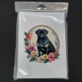 thumbnail image 3 of Black Pug and Flowers Greeting Cards and Envelopes Pack of 8 7 in x 5 in, 3 of 3