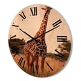 thumbnail image 3 of Designart 'African Giraffe In The Wildlife I' Farmhouse Wood Wall Clock, 3 of 5