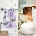 thumbnail image 7 of Purple and White Daisy Pattern Bath Towel 100% Cotton Soft Thick High Absorbency Hand Face Towel Single Pack 16x28in, 7 of 7