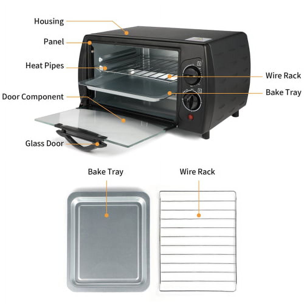 Toaster Oven 4 Slice, Multi-Function Stainless Steel Finish – 1100