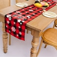 thumbnail image 4 of serony Xmas Table Runner Washable Red Plaid Tablecloths Printed Rectangle Placemat Kitchen Birthday Home Living Room Decorations Xmas Ball, 4 of 8