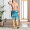 thumbnail image 4 of Salouo Tropical Beach With Starfish Print Pajama Pants for Men, Lounge Pants Elastic Waistband Casual Men's sleepwear Loungewear Sleep Pajama Pant -Large, 4 of 7