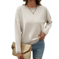 SWSMCLT Women's Long Sleeve Pullover Sweater Spring Winter Knitwear Soft Pullover Sweaters Knitted Crewneck Fashion Apricot X-Large