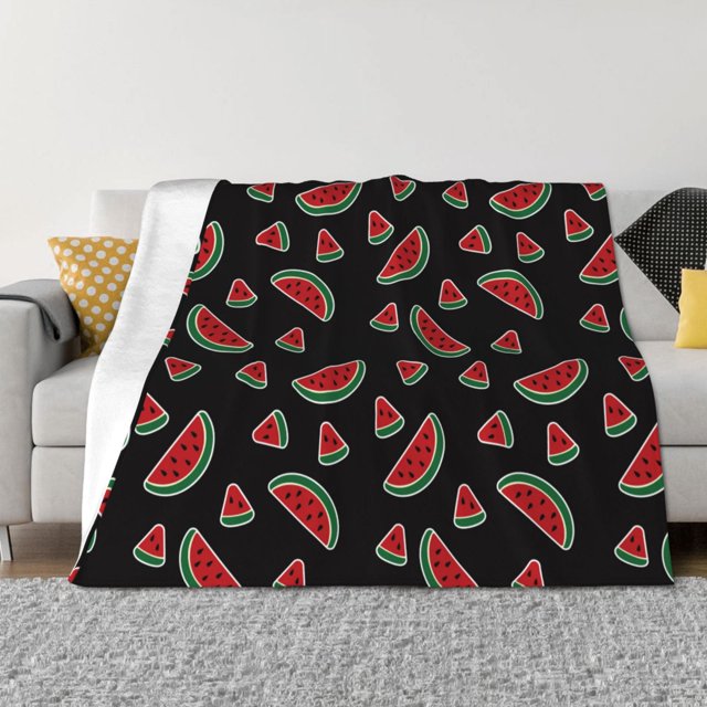 Balery Watermelon Manta de Franela con Dibujo, Lujo Ultra Suave y Cálido, Antipelusa y Resistente a las Arrugas para Cama, Sofá, Camping -60"x50"
