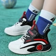 thumbnail image 2 of AUDeals Kids Boys Running Basketball Shoes, Lightweight Breathable High Top Sneakers, Non-Slip School Sport Shoes (Red, 9-9.5 Years), 2 of 6