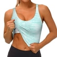 thumbnail image 4 of Xecao Blue Bright for Sports Bra with Removable Pads, Crop Tank Top Design, Women's Longline Sports Bra - Non-Wired - XX-Large, 4 of 9