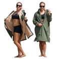 thumbnail image 2 of Fleece Lining Swim Parka for Adult Kids, Waterproof Windproof Versatile Swim Jacket Coat for Men Women, Changing Poncho Robes for Adult, Kids and Youth for Swimming, Surfing, 2 of 8