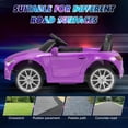 thumbnail image 7 of 12V Kids Ride on Car with 2.4G Remote Control, Battery Powered Electric Vehicle with Double Doors, Safety Belt & LED Light(Purple), 7 of 7
