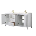 thumbnail image 2 of Wyndham Collection Daria 72" Carrara & Wood Double Bathroom Vanity in White/Gold, 2 of 5