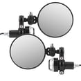 thumbnail image 2 of Accessory 2pcs Folding Rearview Mirrors Round with LED Turn  for 0.67-0.75in Handlebar End Motorcycle Parts, 2 of 8