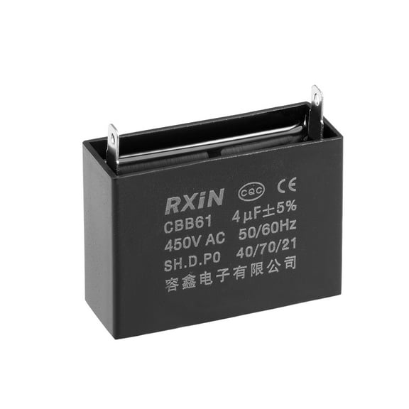 REGALWOVEN CBB61 Run Capacitor 450V AC 4uF 2-pin Metallized Polypropylene Film Capacitors for Ceiling Fan