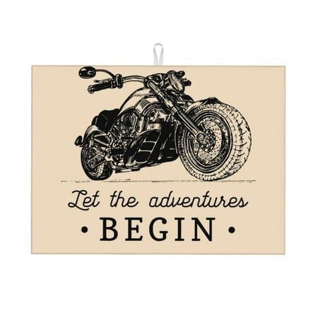 

Tideii Let The Adventure Begin for Microfiber Placemat 18x24 Inch Kitchen Drying Mat for Countertops Sinks Drains