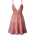 thumbnail image 5 of Women's V-Neck Spaghetti Strap Backless Floral Lace Mini Skater Dress, 5 of 7