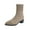 Khaki, variant on Army Green Womens Ankle Boots Chunky Heel Pointed Toe Knitted Socks Boots Fashion Casual Solid Color Pull-On Foot Length 9.06 Inches