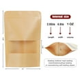 thumbnail image 3 of Muka 100 Kraft Frosted Window Stand Up Pouch with Zip and Notch, 2 OZ, 4 x 6 x 2.4 Inches, 7 mil, 3 of 7
