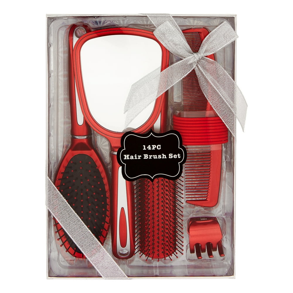 (22 Value) Hair Brush and Mirror Styling Gift Set, 14 pieces Walmart