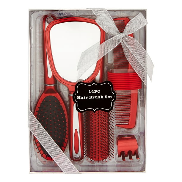 (22 Value) Hair Brush and Mirror Styling Gift Set, 14 pieces Walmart