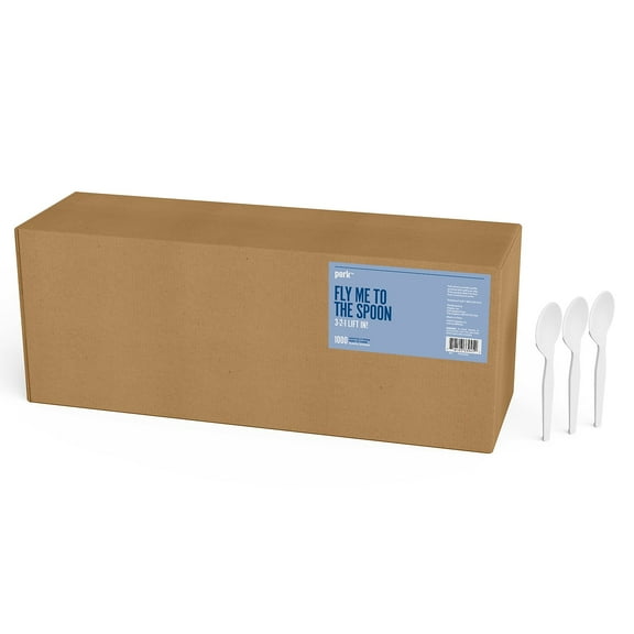 Staples Perk Polystyrene Spoon Medium-Weight White 2000/Carton PK58697/PK563VS