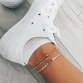 thumbnail image 3 of Women's Anklets Beach Feet Jewelry 3 Layer Design Anklet for Stylish Accessory, 3 of 4